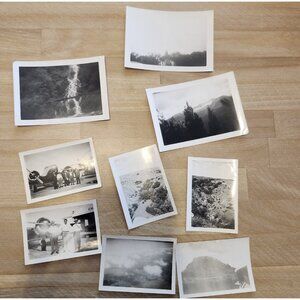 9- Photographs Prop Airplane, Oil Field Jobbers Aerial Pictures VTG Black White